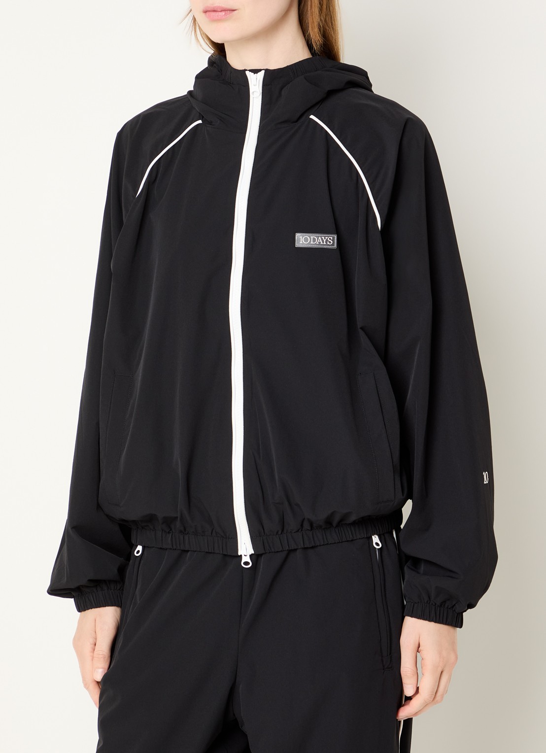 10DAYS Softshell windjack met steekzakken - detail zwart
