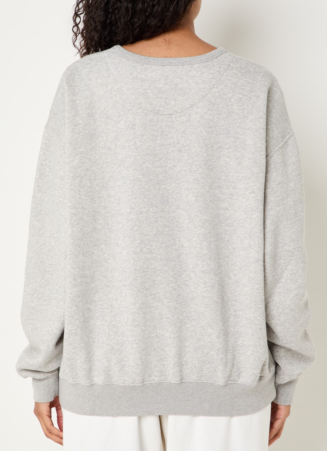 10DAYS Statement oversized sweater met logoborduring - achterkant lichtgrijs