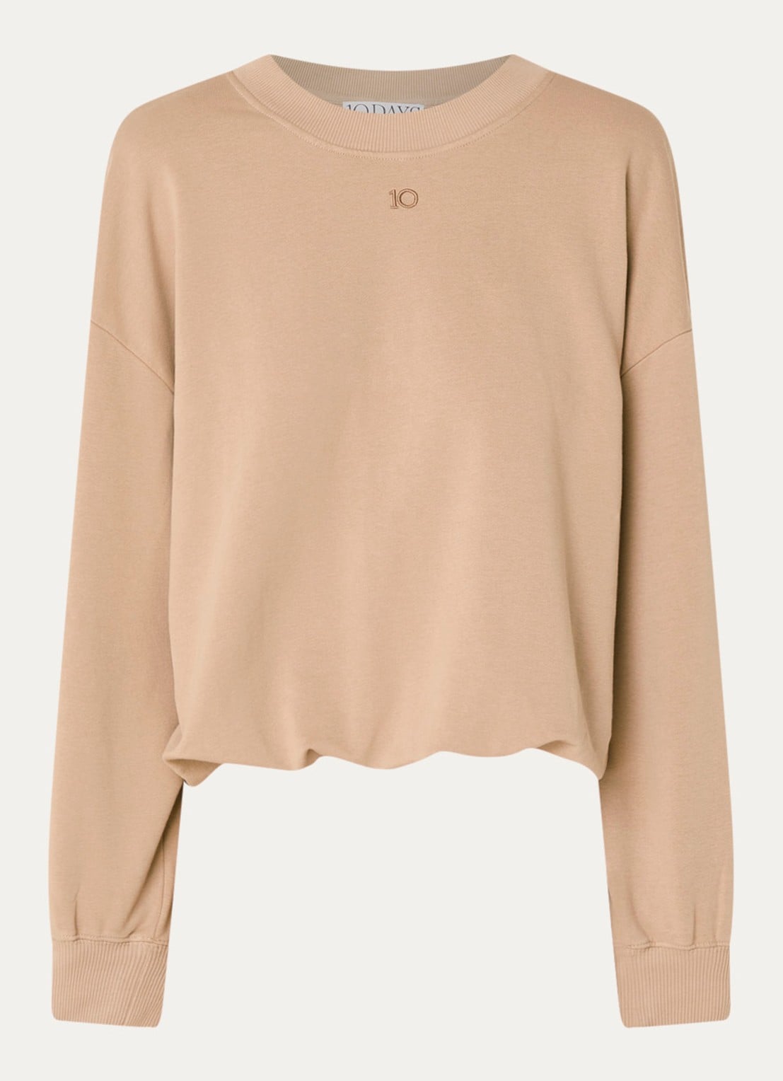 10DAYS Sweater met logo - voorkant abrikoos