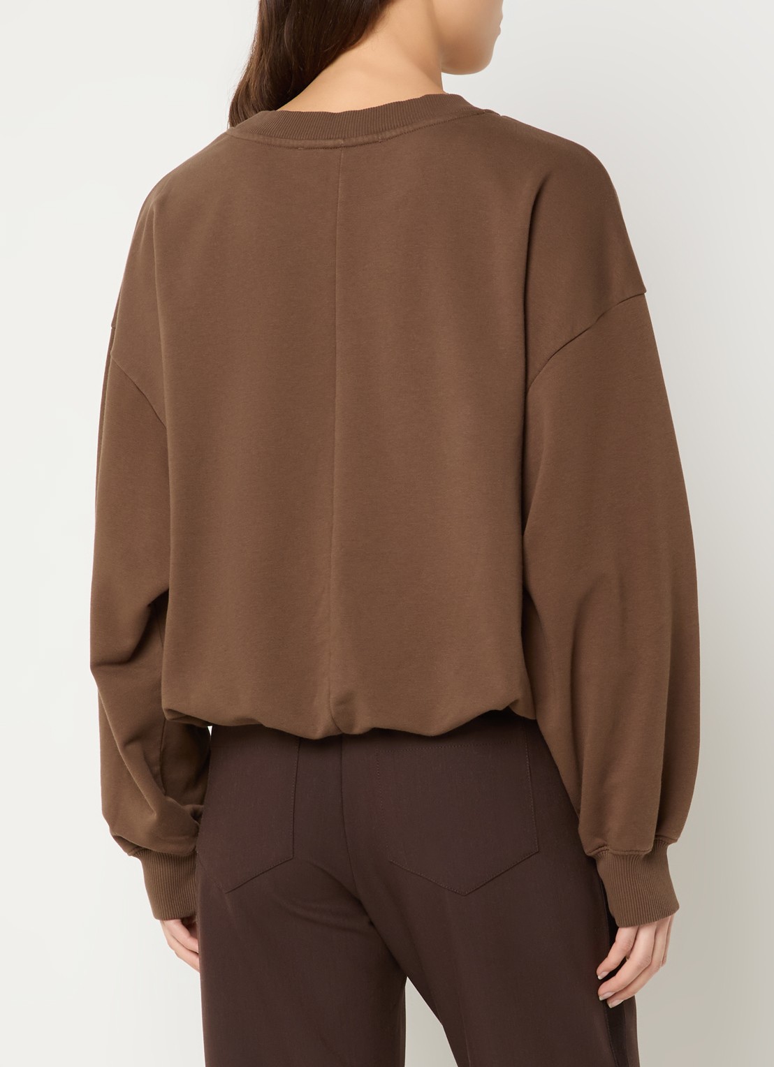 10DAYS Sweater met logoprint - achterkant 4 bruin
