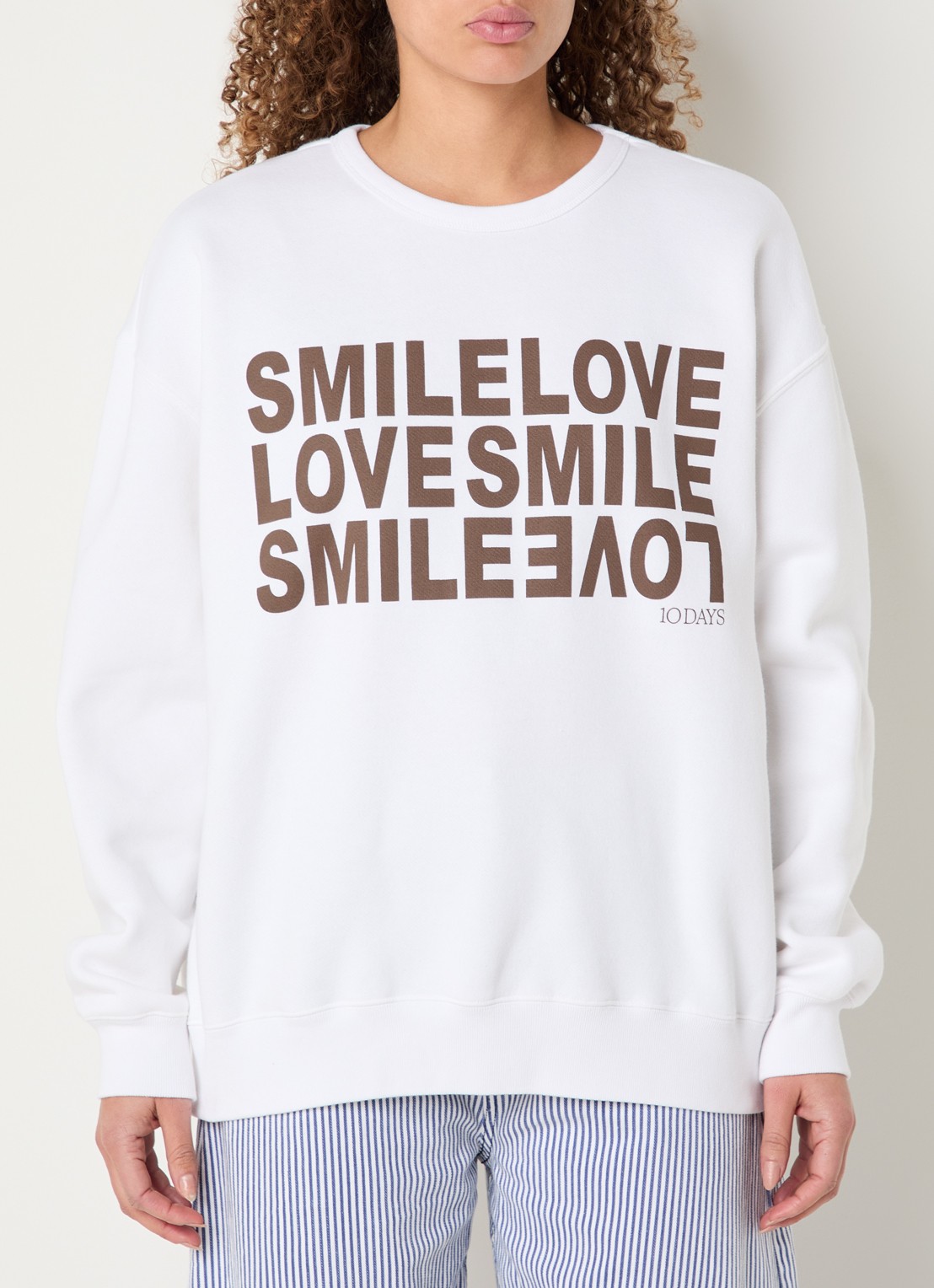 10DAYS Sweater met print - detail 4 wit