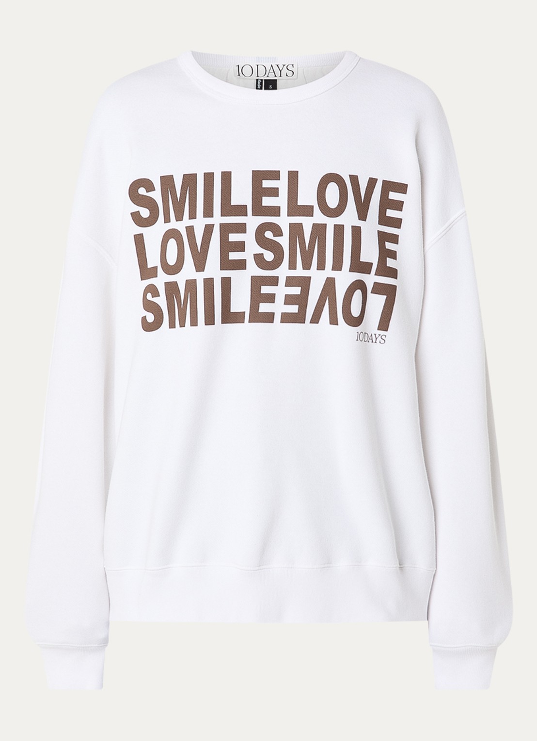 10DAYS Sweater met print - voorkant 2 wit