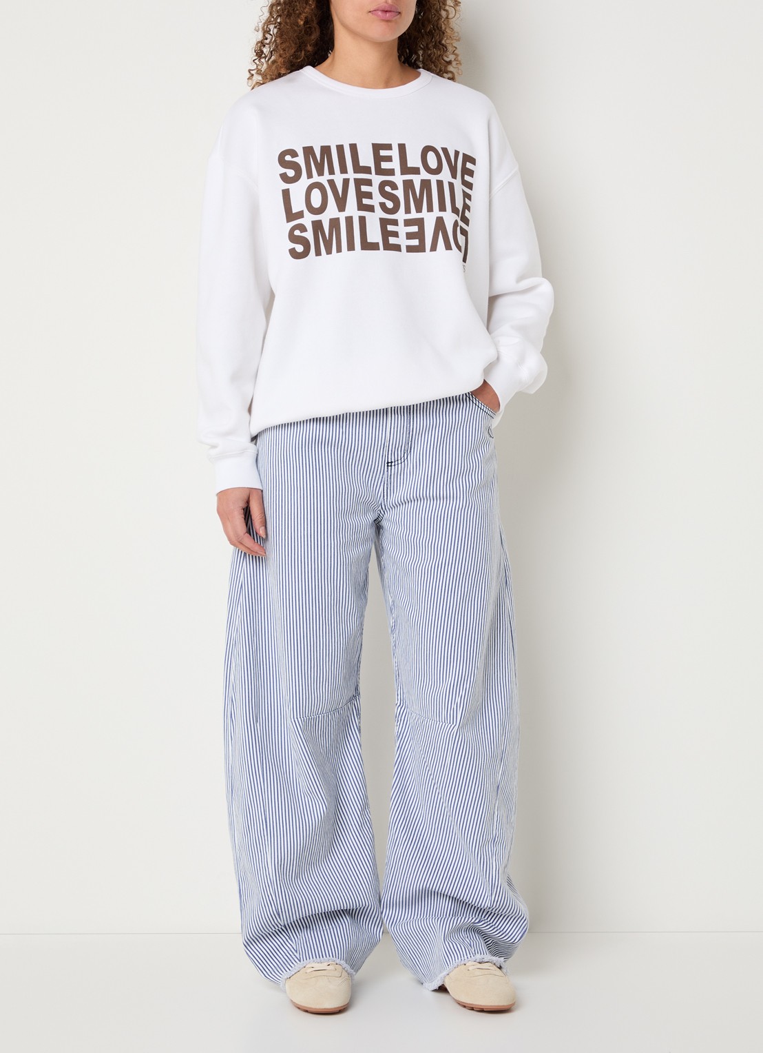 10DAYS Sweater met print - voorkant 3 wit