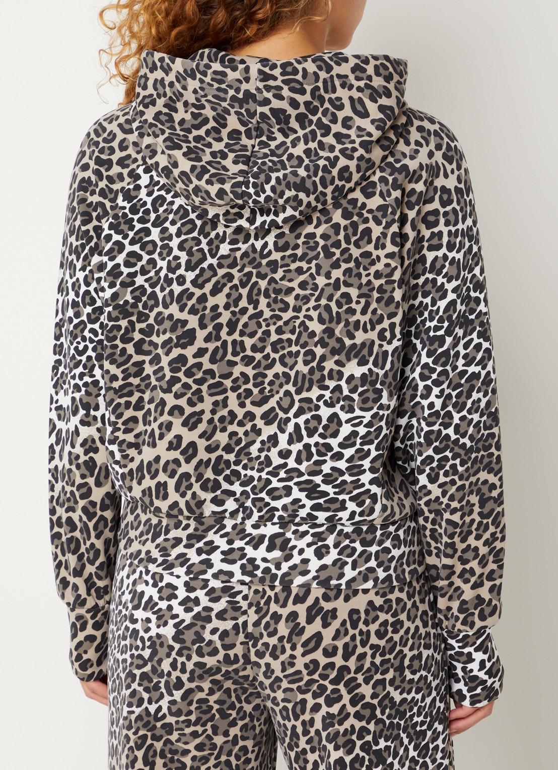 10DAYS Sweatvest met panterprint - achterkant camel