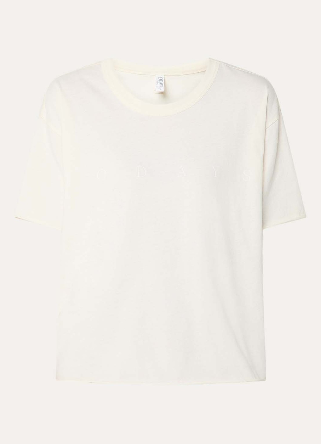 10DAYS T-shirt met logoprint - voorkant 2 creme