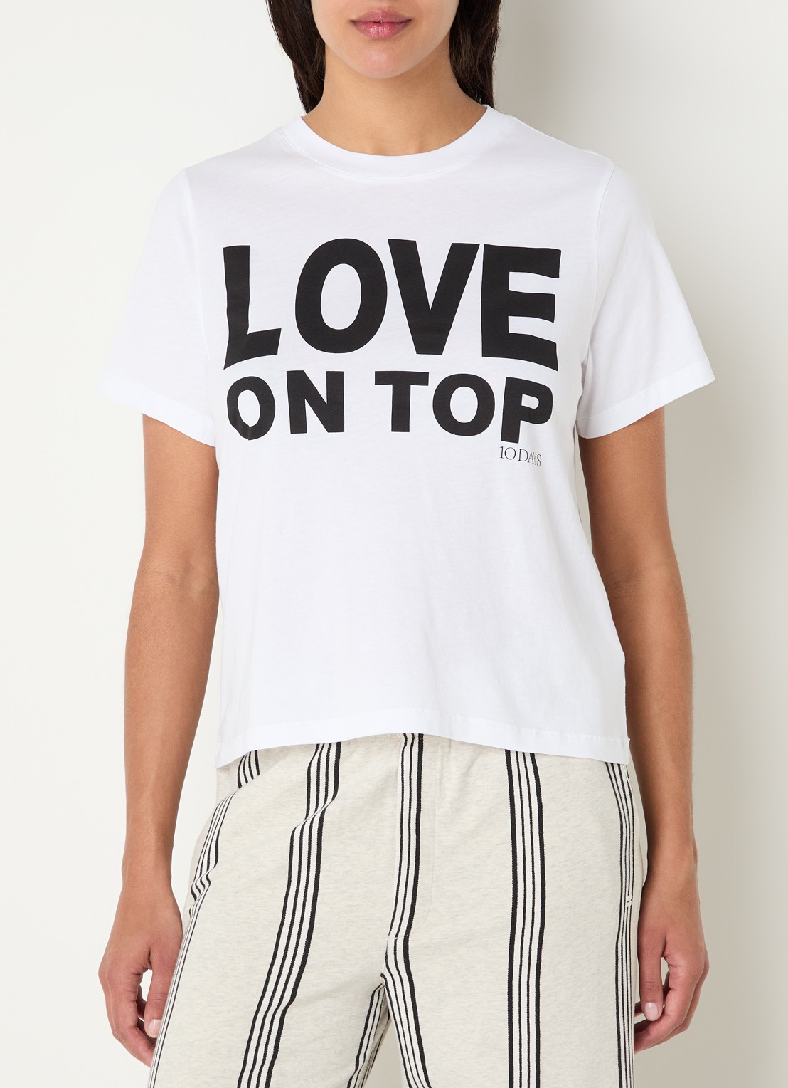 10DAYS T-shirt met print - detail 3 wit