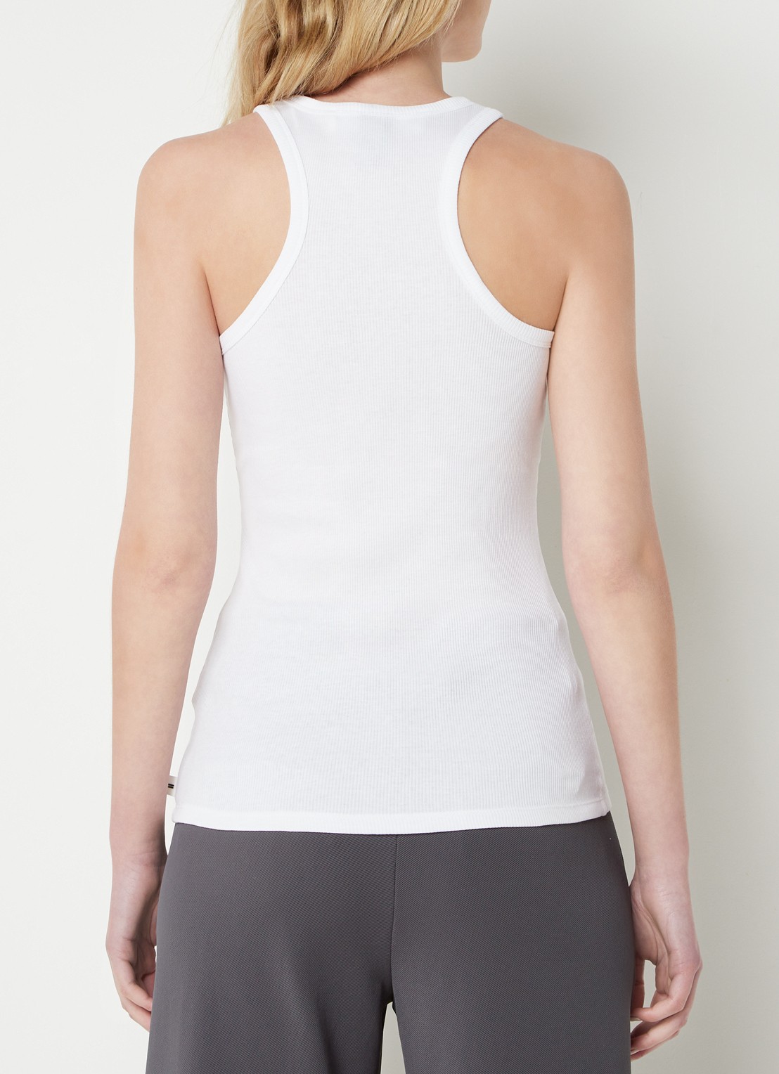 10DAYS Tanktop met ribstructuur en logoborduring - achterkant 4 wit
