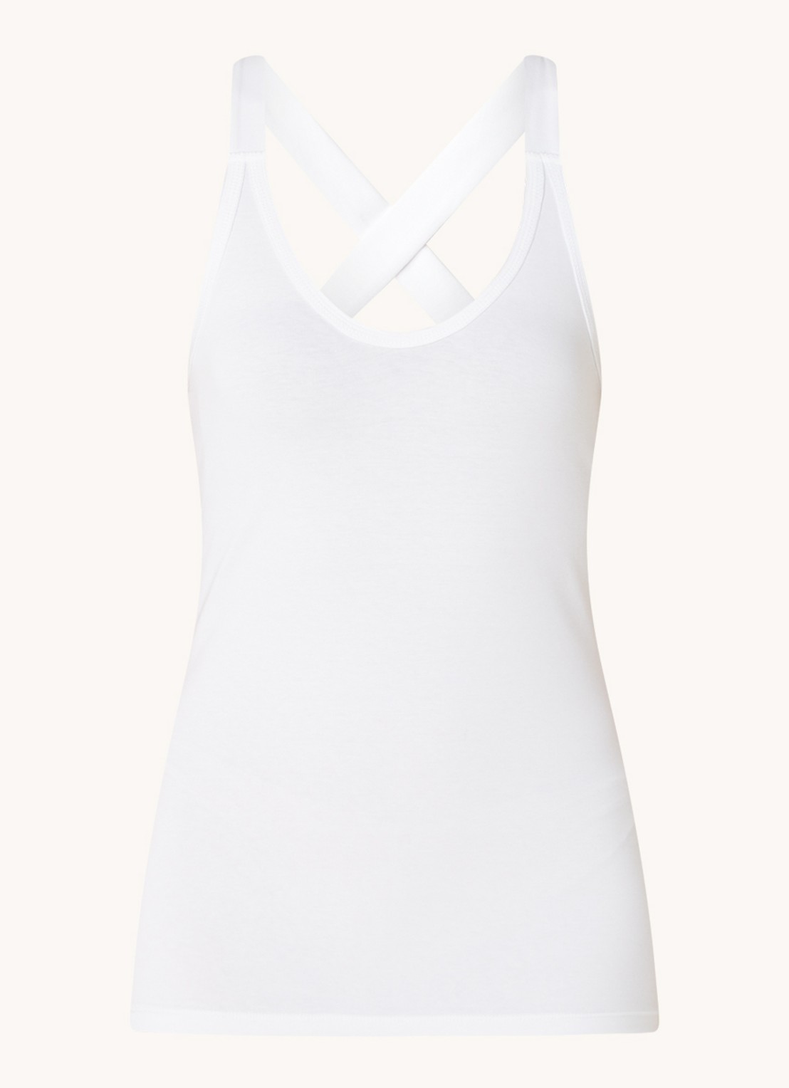 10DAYS The Wrapper tanktop van  katoen - voorkant wit