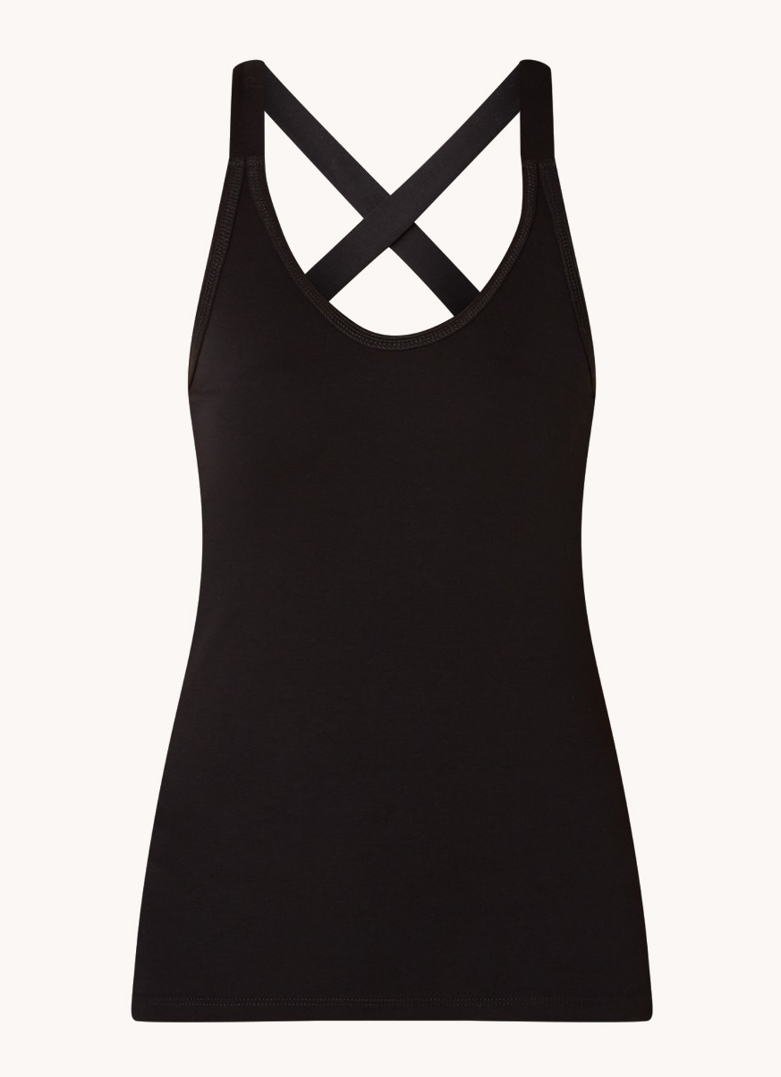10DAYS The Wrapper tanktop van  katoen - voorkant zwart