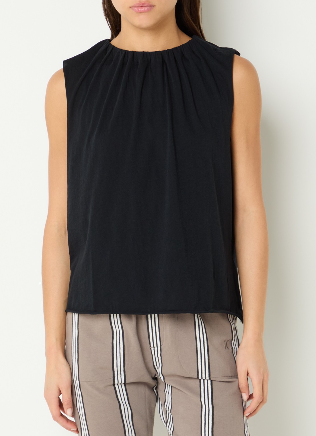 10DAYS Top met ronde hals - detail zwart