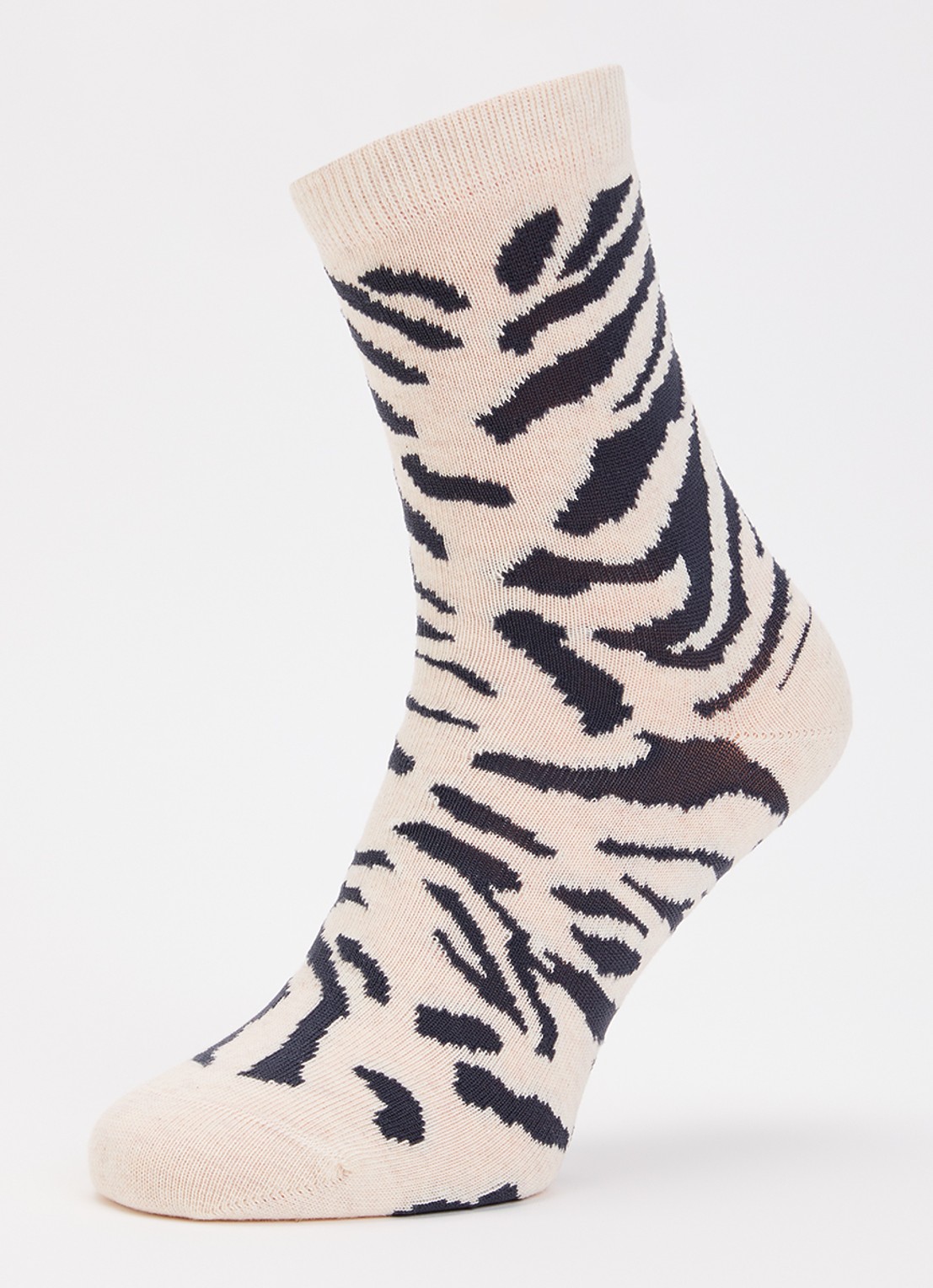 10DAYS Zebra sokken in katoenblend met dierenprint  - detail beige