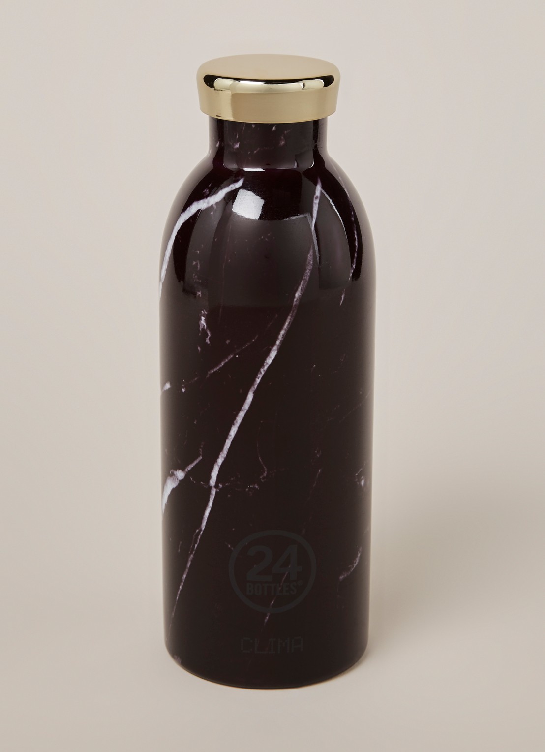 24Bottles Black Marble Clima Bottle waterfles 500 ml - voorkant 2 zwart