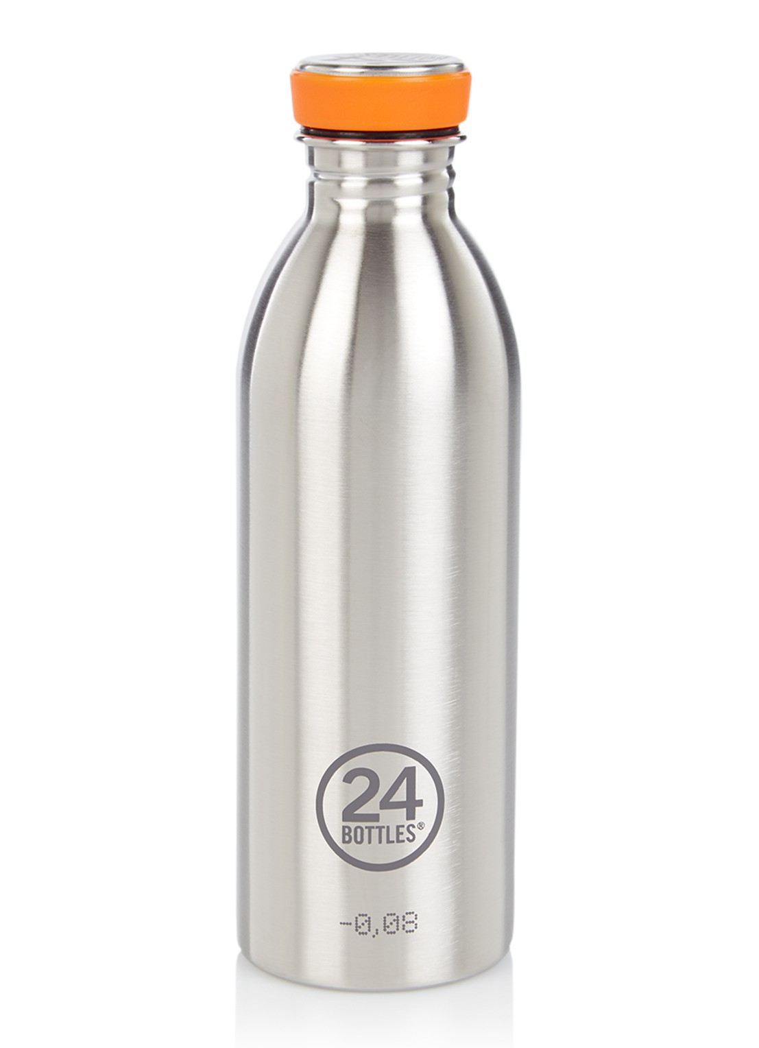 24Bottles Urban Bottle waterfles 500 ml - voorkant zilver