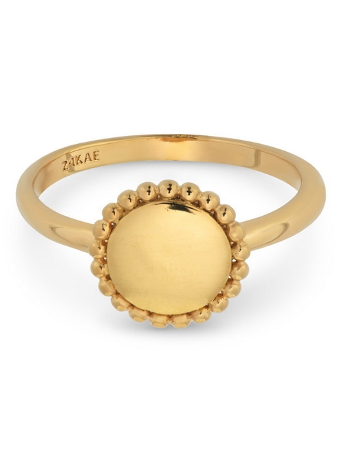 24Kae Ring verguld 12425Y - voorkant goud