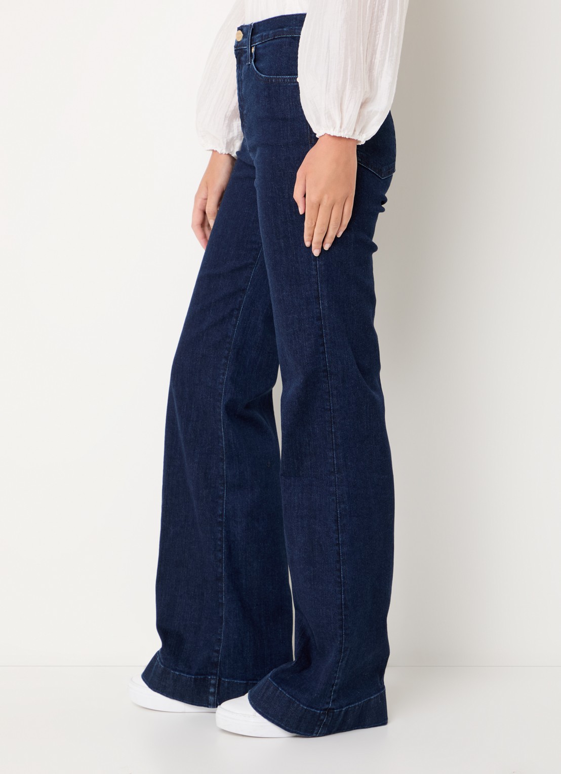 7 For All Mankind Dojo high waist flared jeans met donkere wassing - detail 5 indigo