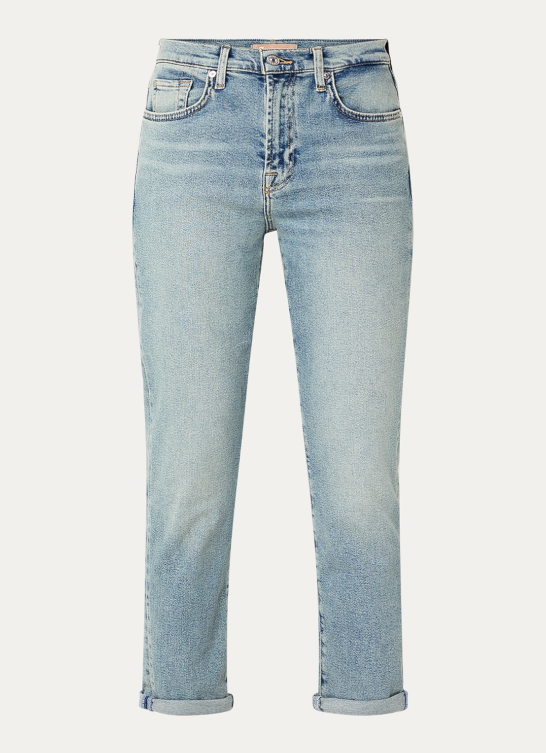 7 For All Mankind Josefina mid waist slim fit jeans met lichte wassing - voorkant 2 indigo