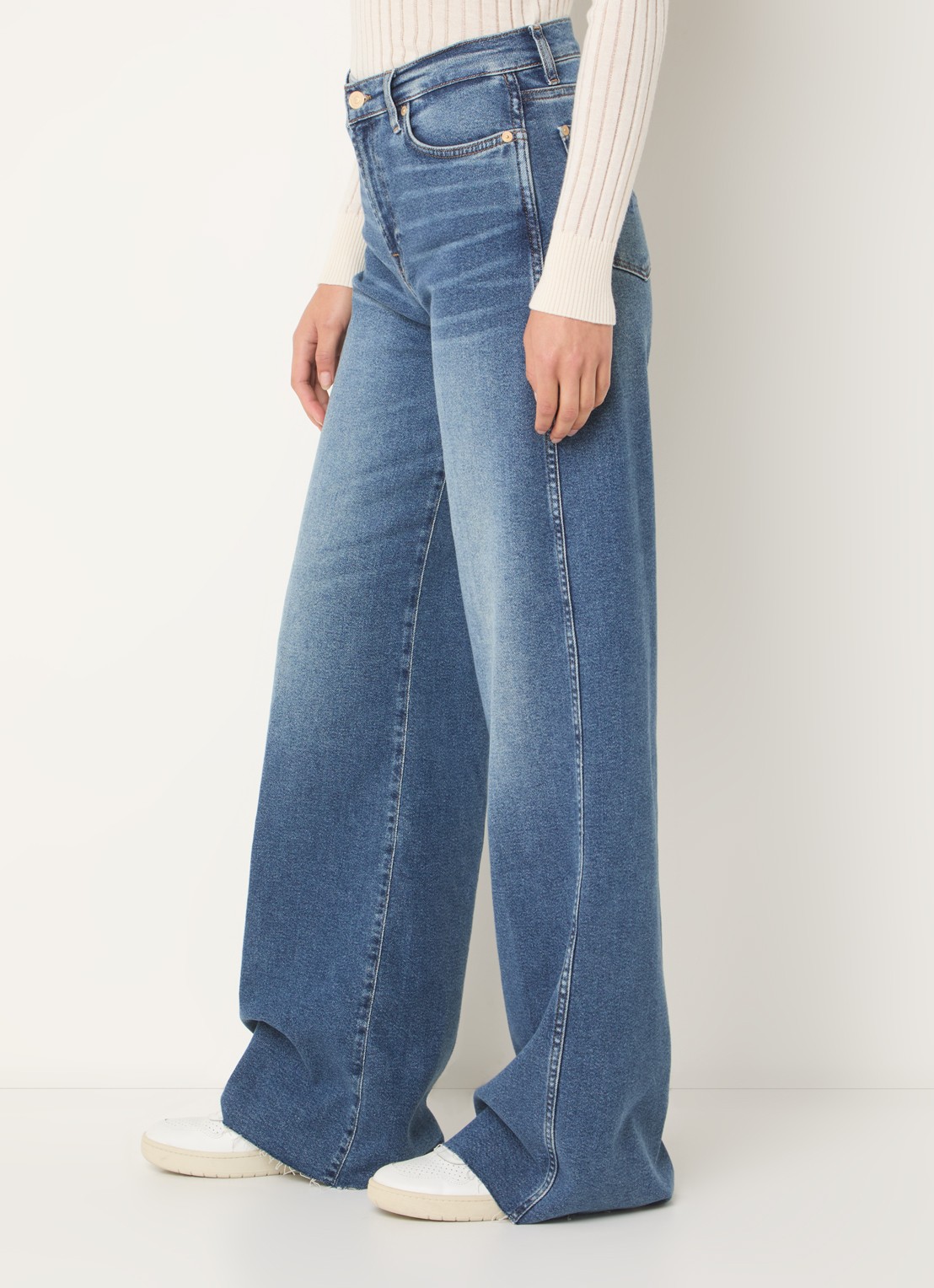 7 For All Mankind Lotta Luxe Vintage Love Affair high waist flared jeans met medium wassing - detail 4 indigo