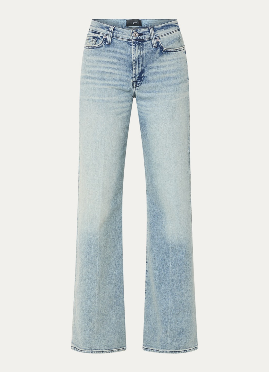 7 For All Mankind Lotta Must high waist wide leg jeans met lichte wassing - voorkant 2 indigo