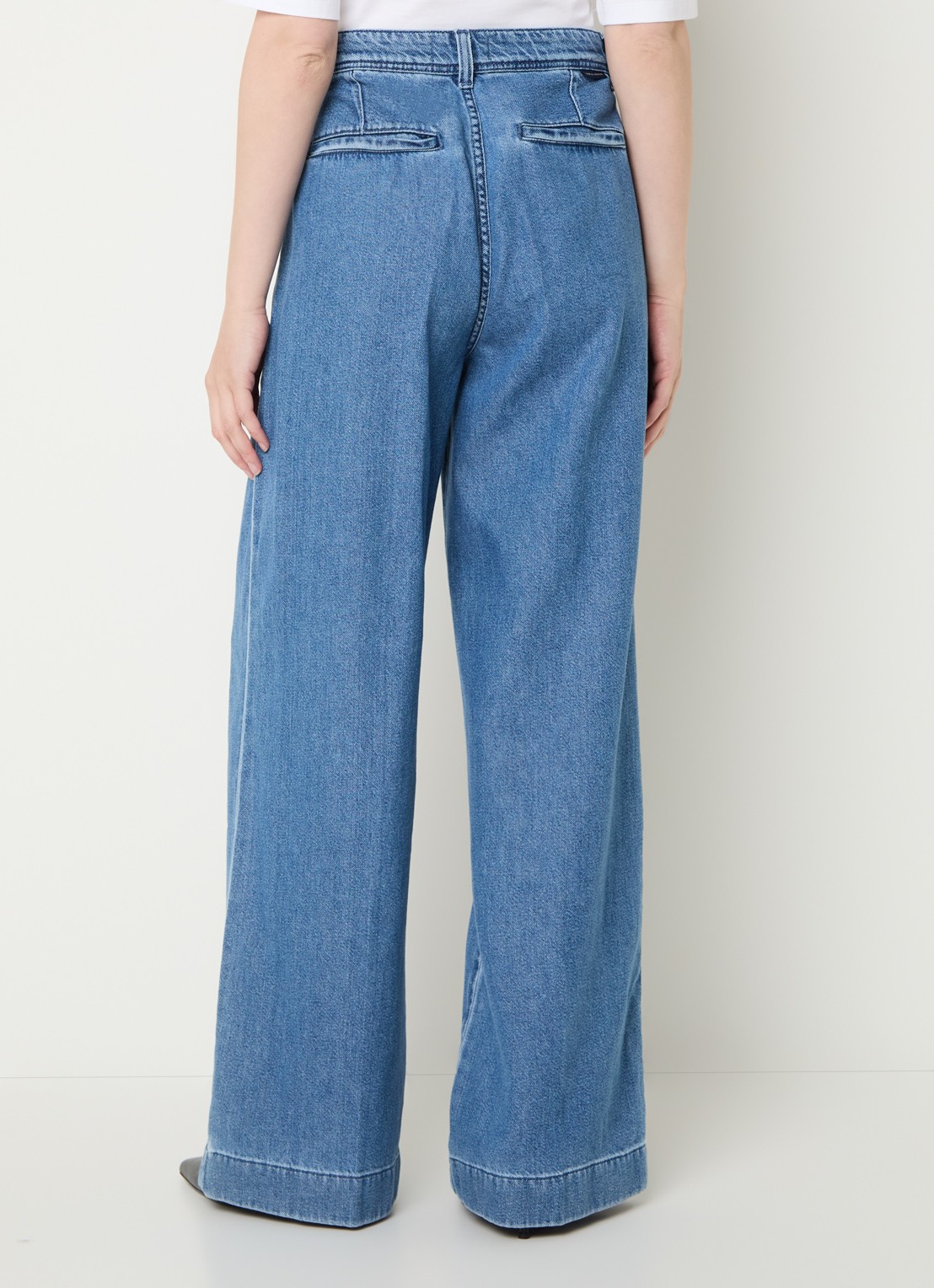 7 For All Mankind Nana high waist wide leg jeans  met medium wassing - achterkant indigo