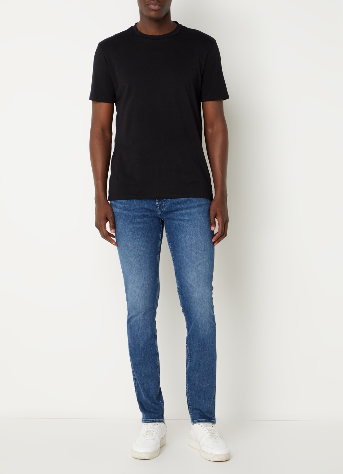 7 For All Mankind Paxtyn skinny fit jeans  met donkere wassing - voorkant 2 indigo