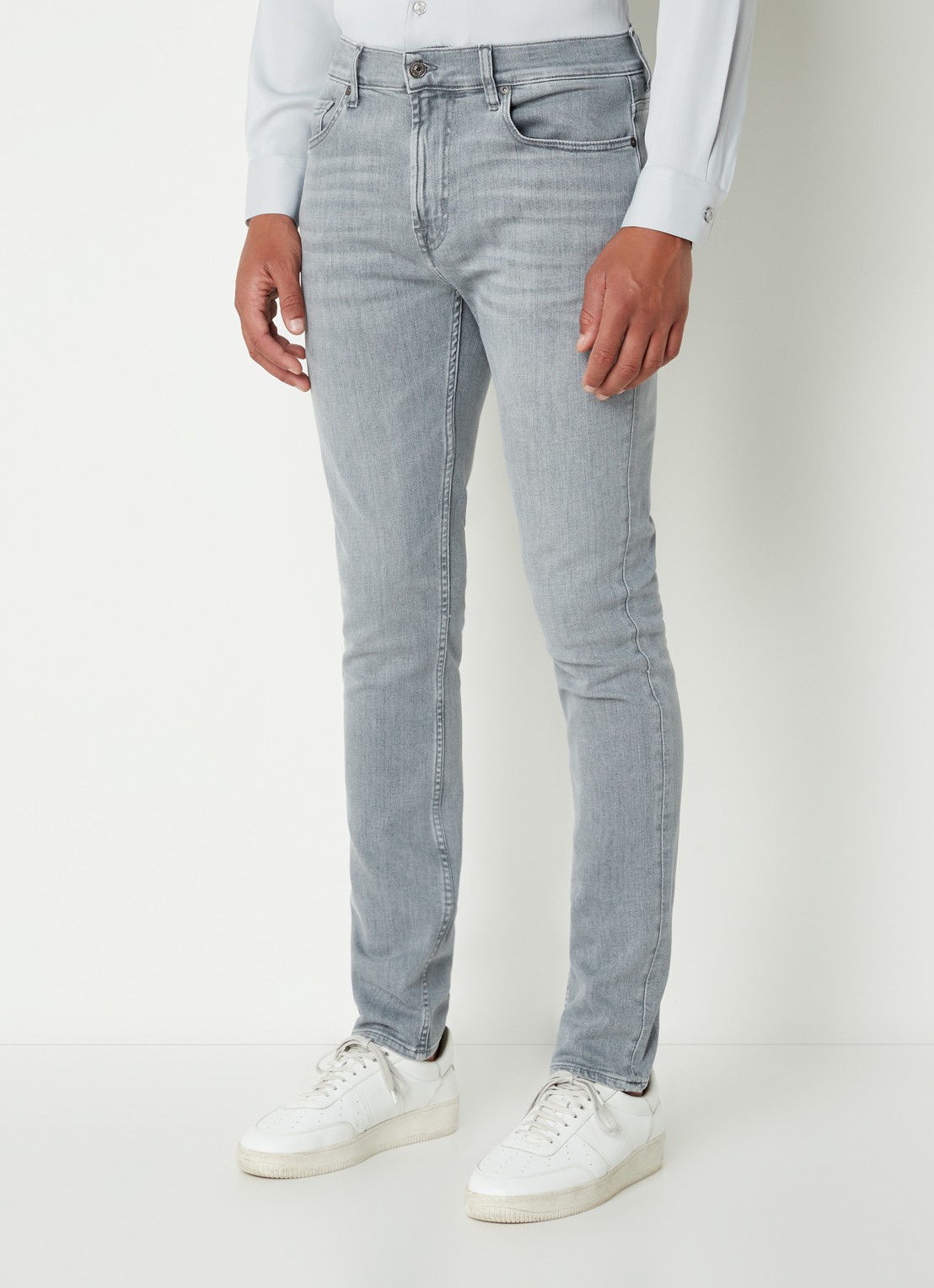 7 For All Mankind Paxtyn skinny jeans met stretch  - detail 4 grijs