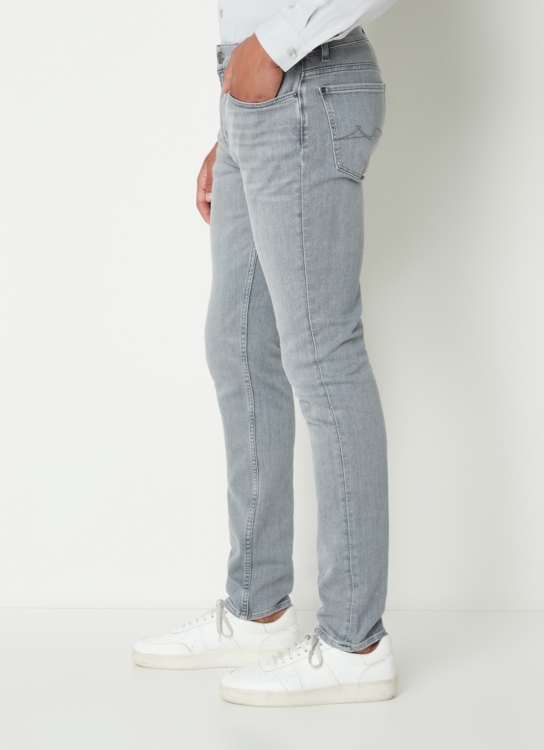 7 For All Mankind Paxtyn skinny jeans met stretch  - detail 5 grijs