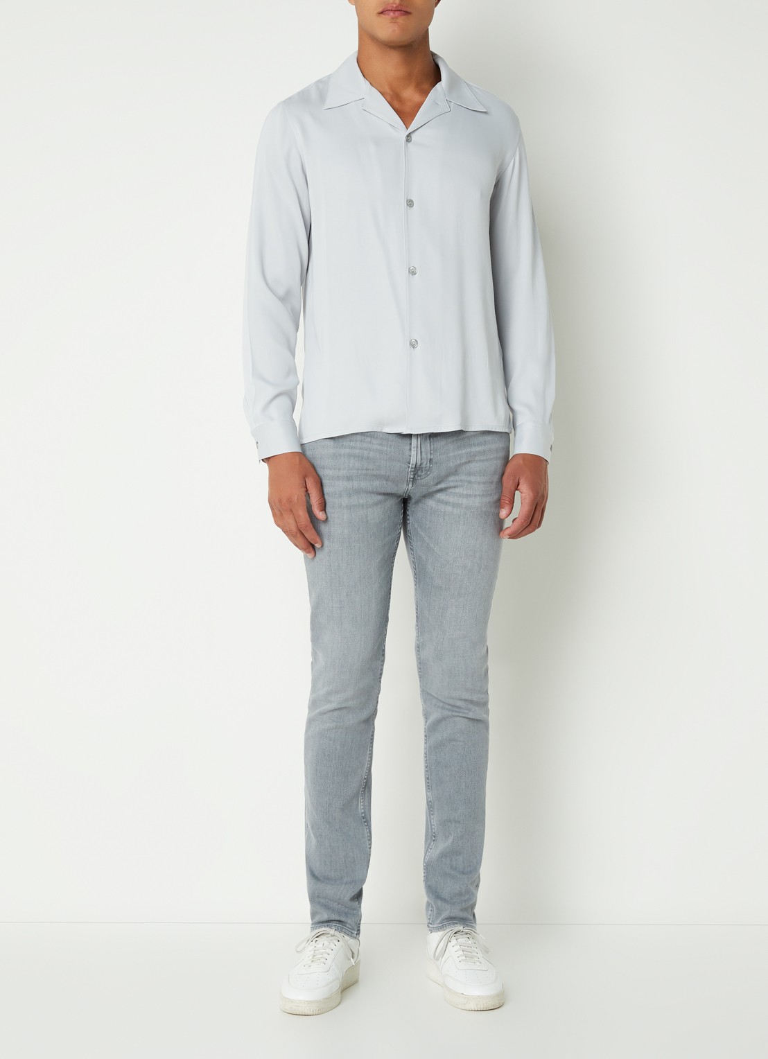 7 For All Mankind Paxtyn skinny jeans met stretch  - voorkant 3 grijs