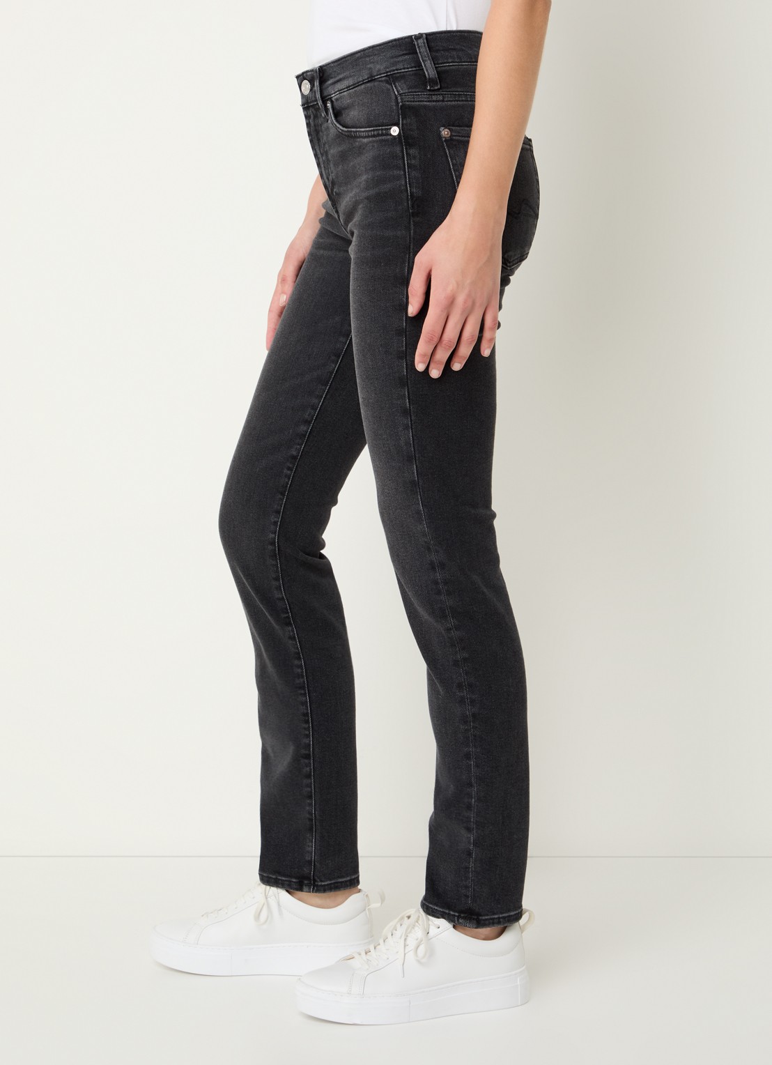 7 For All Mankind Roxanne Luxe Vintage high waist slim fit  - detail 5 antraciet