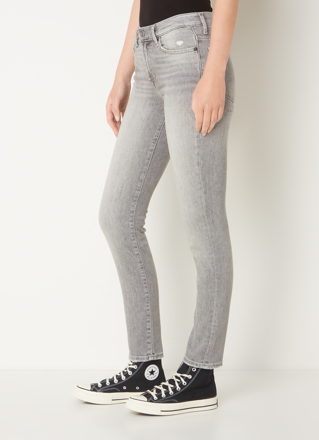 7 For All Mankind Roxanne mid waist skinny jeans  - detail 3 grijs