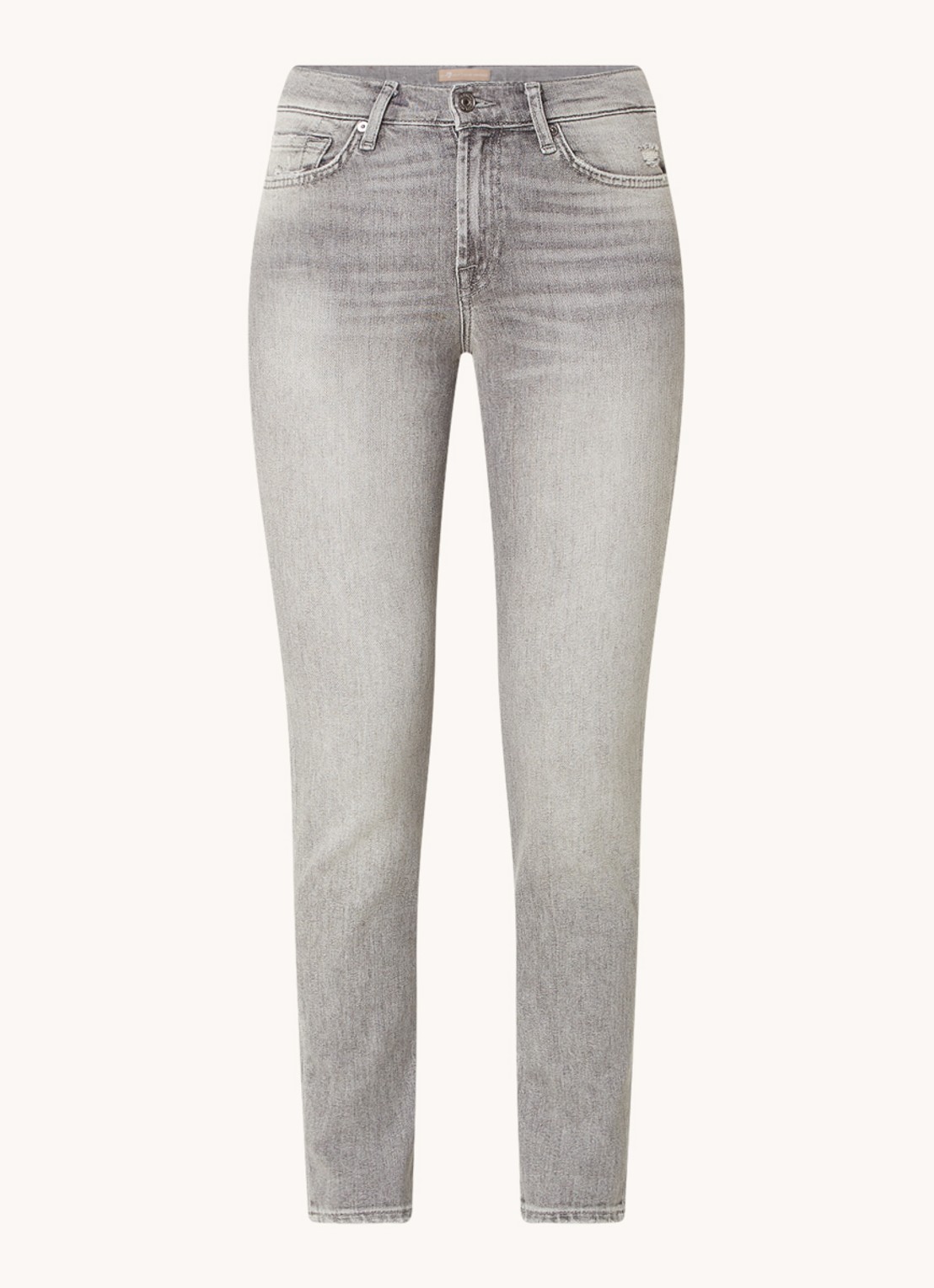 7 For All Mankind Roxanne mid waist skinny jeans  - voorkant 4 grijs