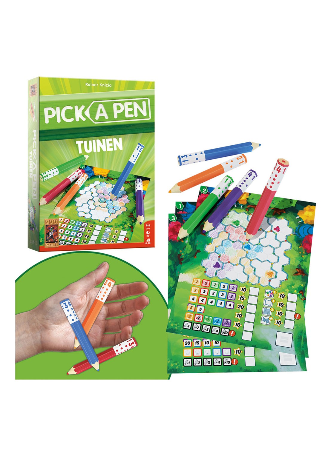 999 Games Pick a Pen Tuinen dobbelspel - detail 2 multicolor