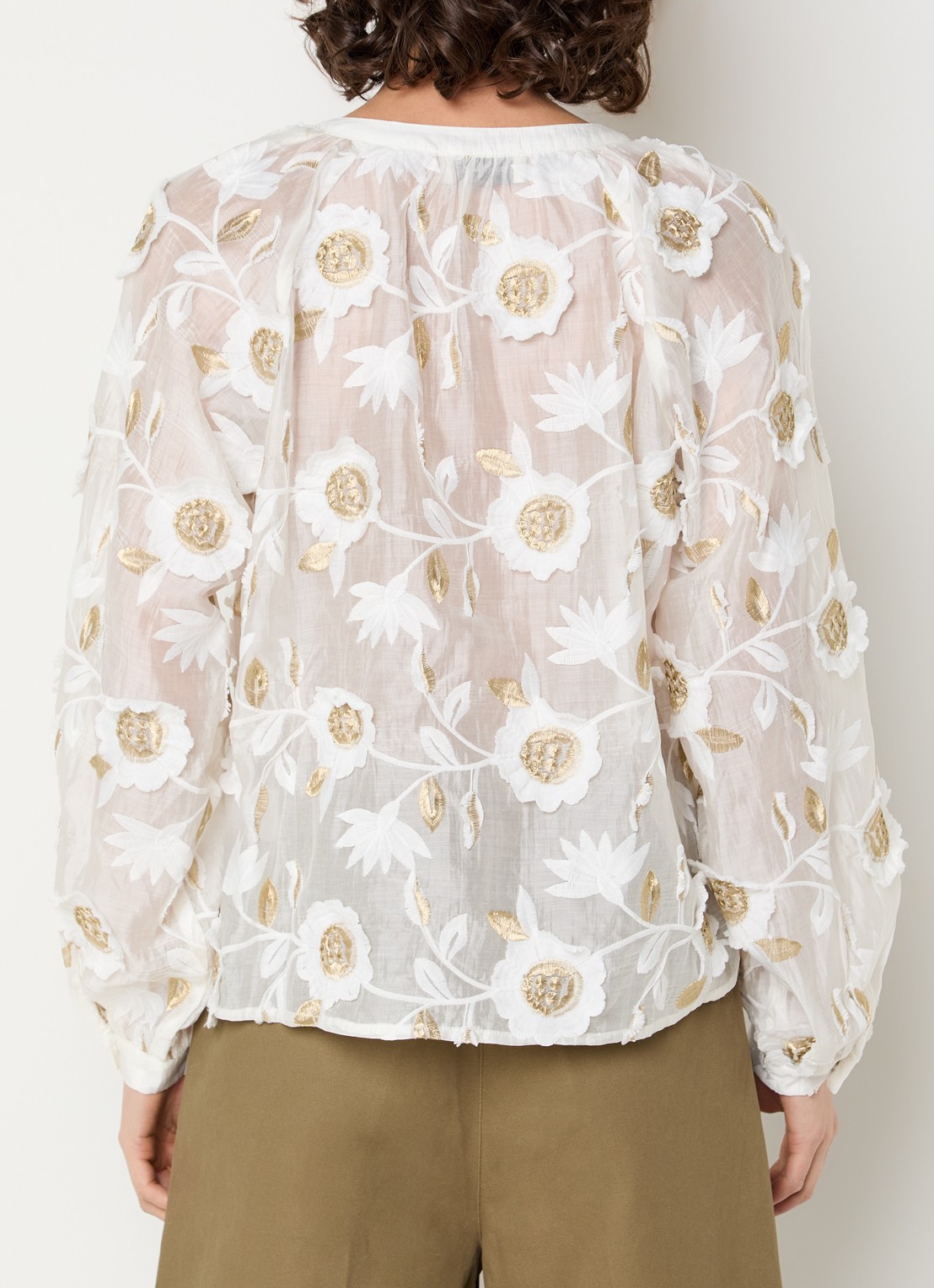 Aaiko Alanza blouse met borduring - achterkant 3 wit