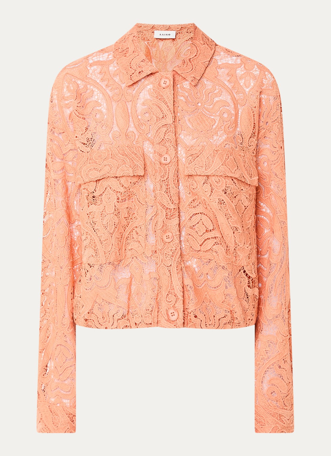 Aaiko Coco blouse met broderie - voorkant 3 orange