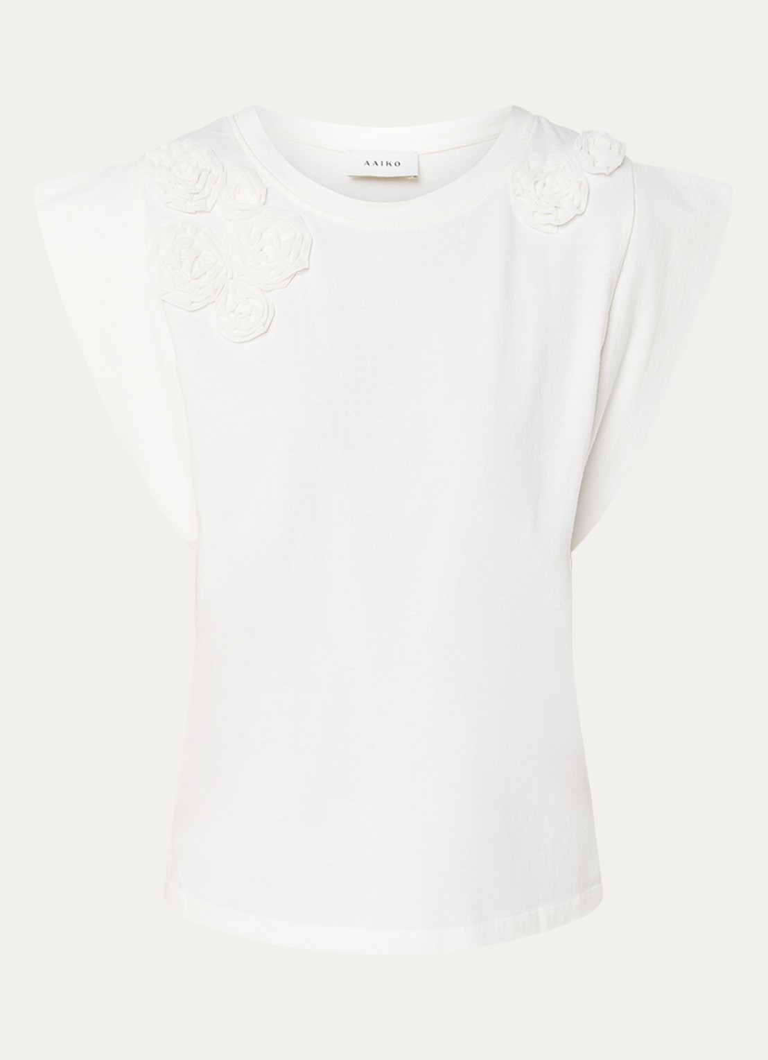 Aaiko Cora top met applicatie - voorkant wit