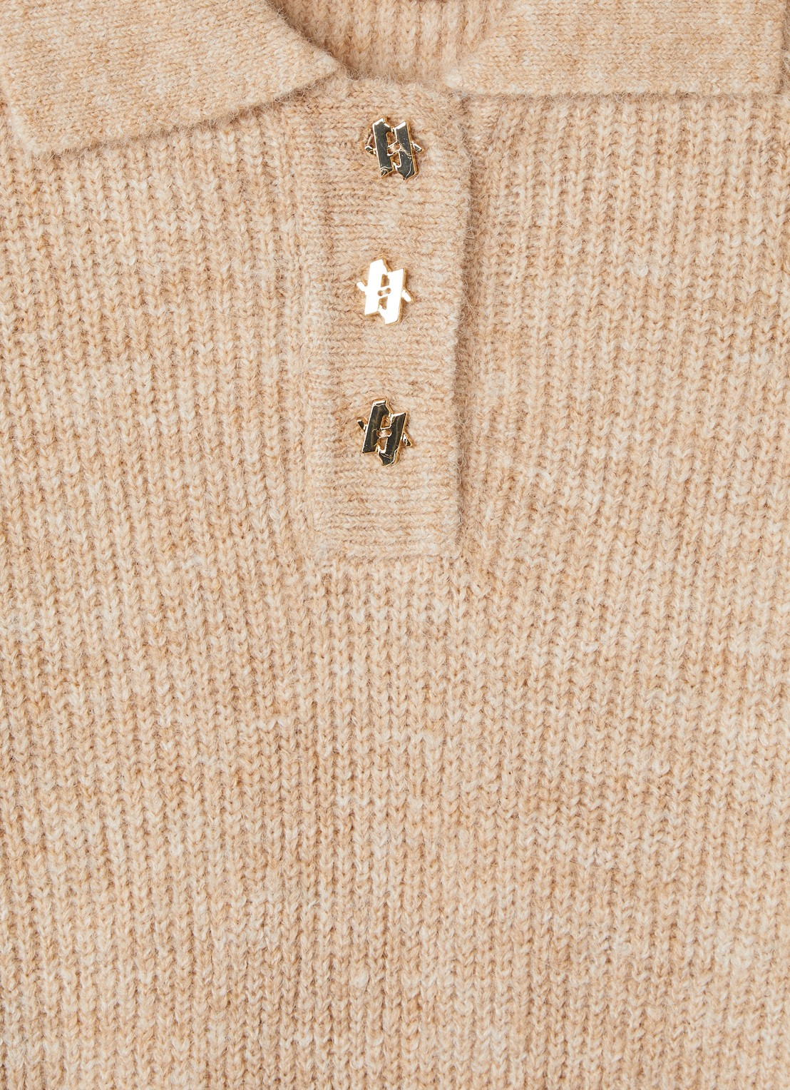 Aaiko Doux grofgebreide trui in alpaca wolblend - detail 3 beige