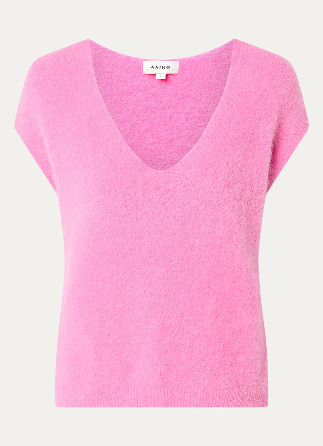 Aaiko Emmy fijngebreide top in alpaca wolblend - voorkant 3 roze