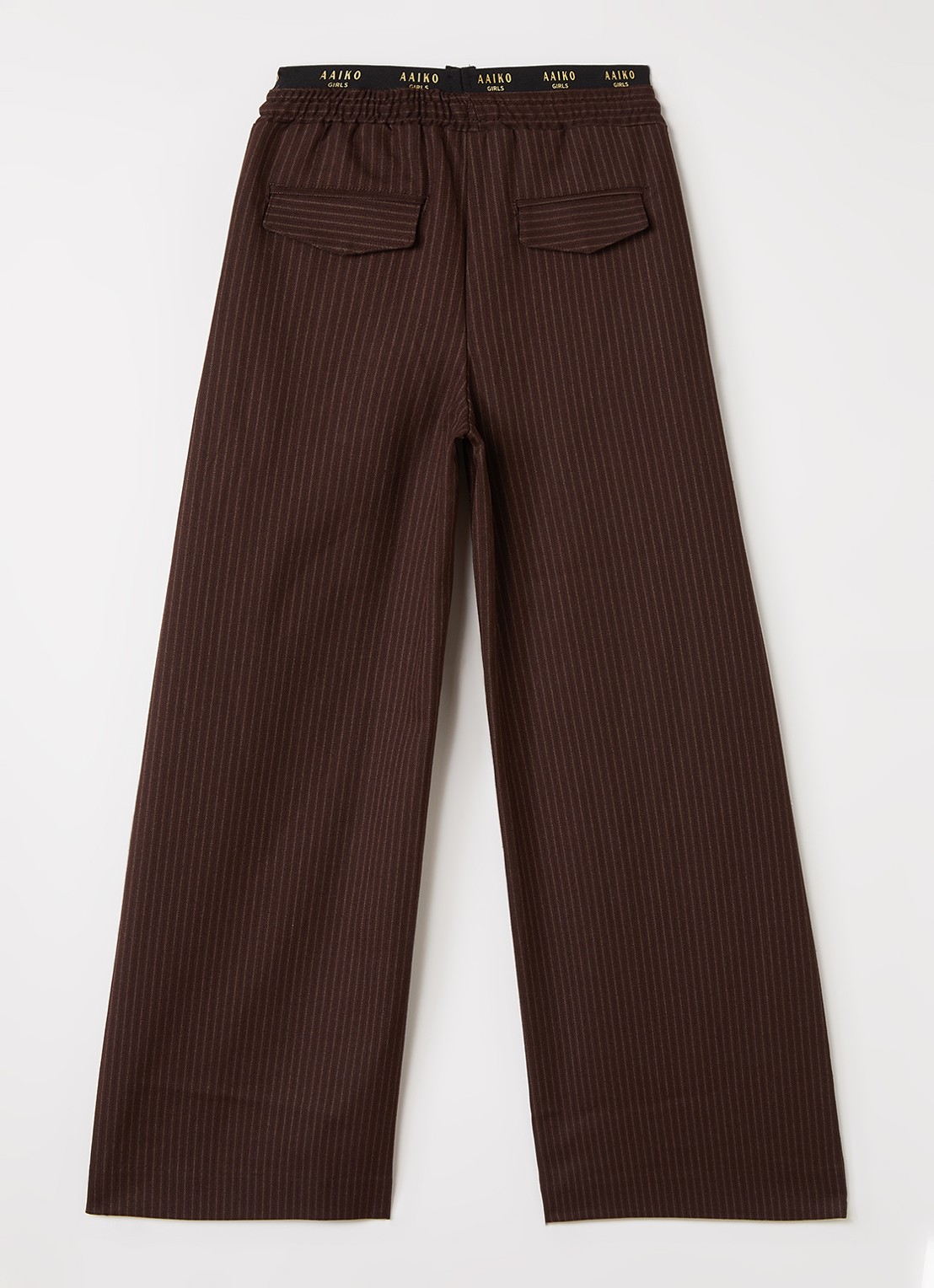 Aaiko Esila flared fit pantalon met streepprint - voorkant 2 bruin