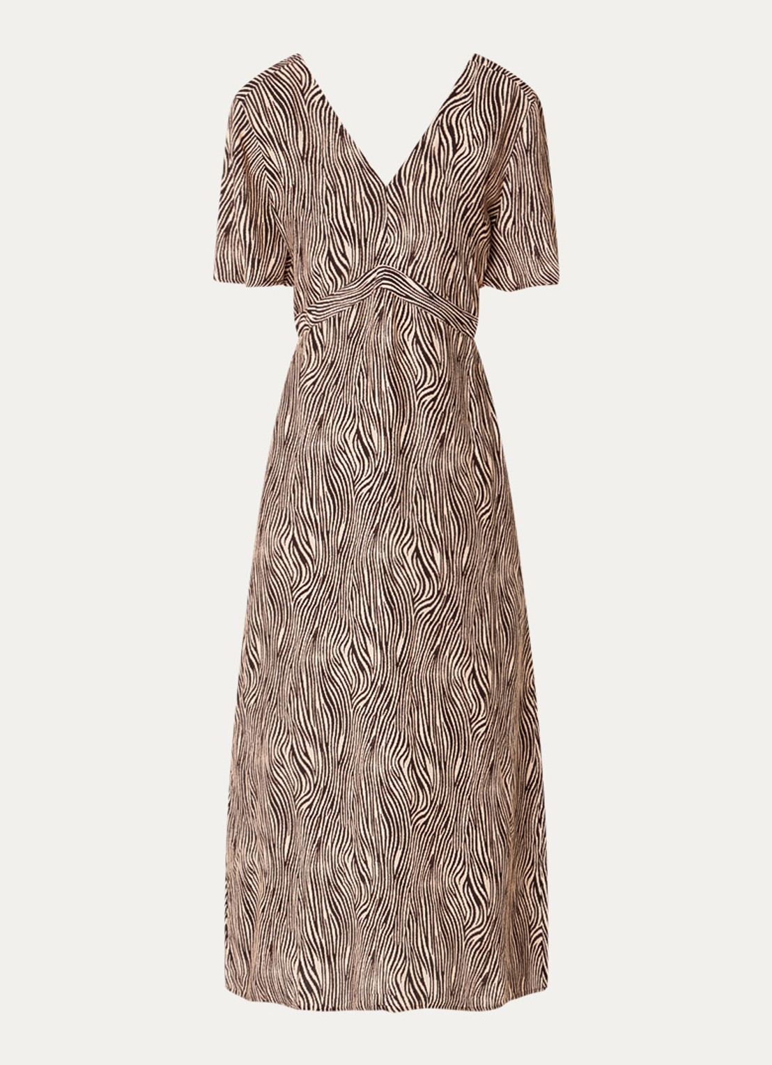 Aaiko Geis maxi tuniekjurk met zebraprint - voorkant 2 bruin