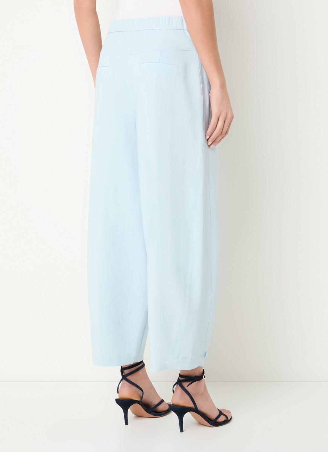 Aaiko Harper high waist loose fit pantalon met steekzakken - achterkant 2 lichtblauw
