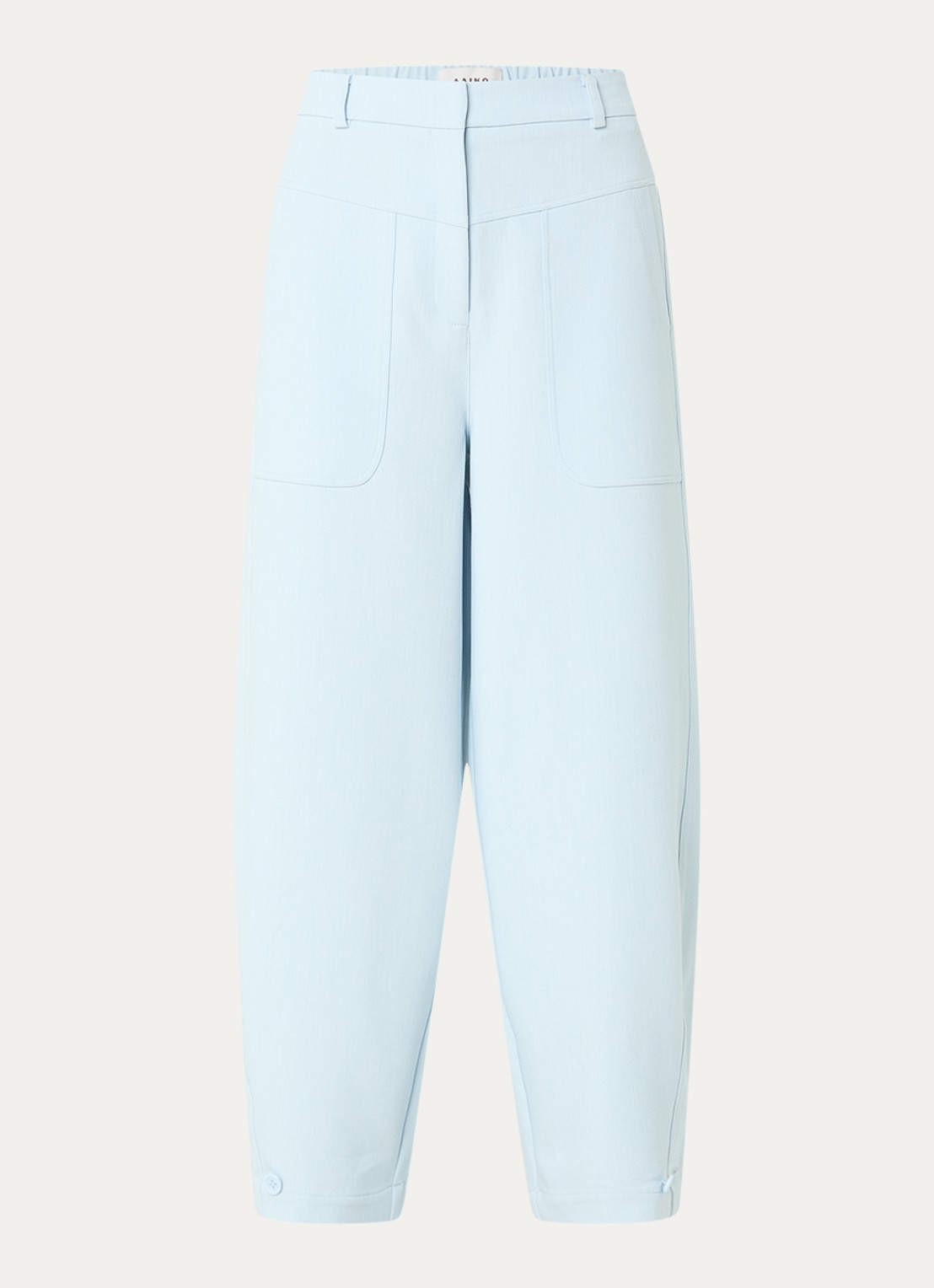 Aaiko Harper high waist loose fit pantalon met steekzakken - voorkant 3 lichtblauw