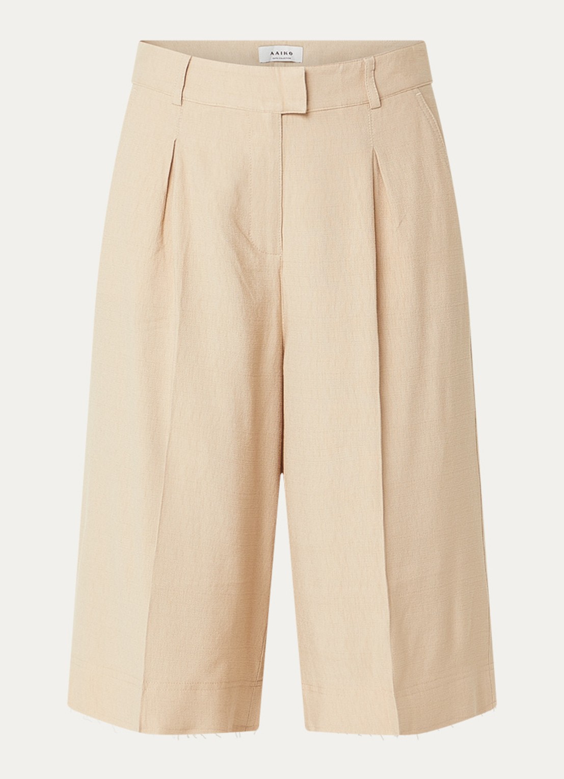 Aaiko Inaya mid waist loose fit culotte - voorkant 2 donkerbeige
