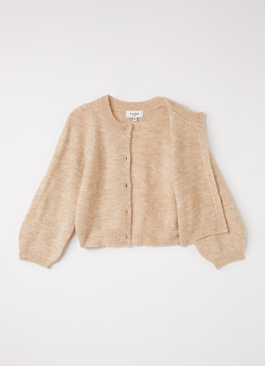 Aaiko Jady fijngebreid vest in alpaca wolblend - voorkant 3 camel