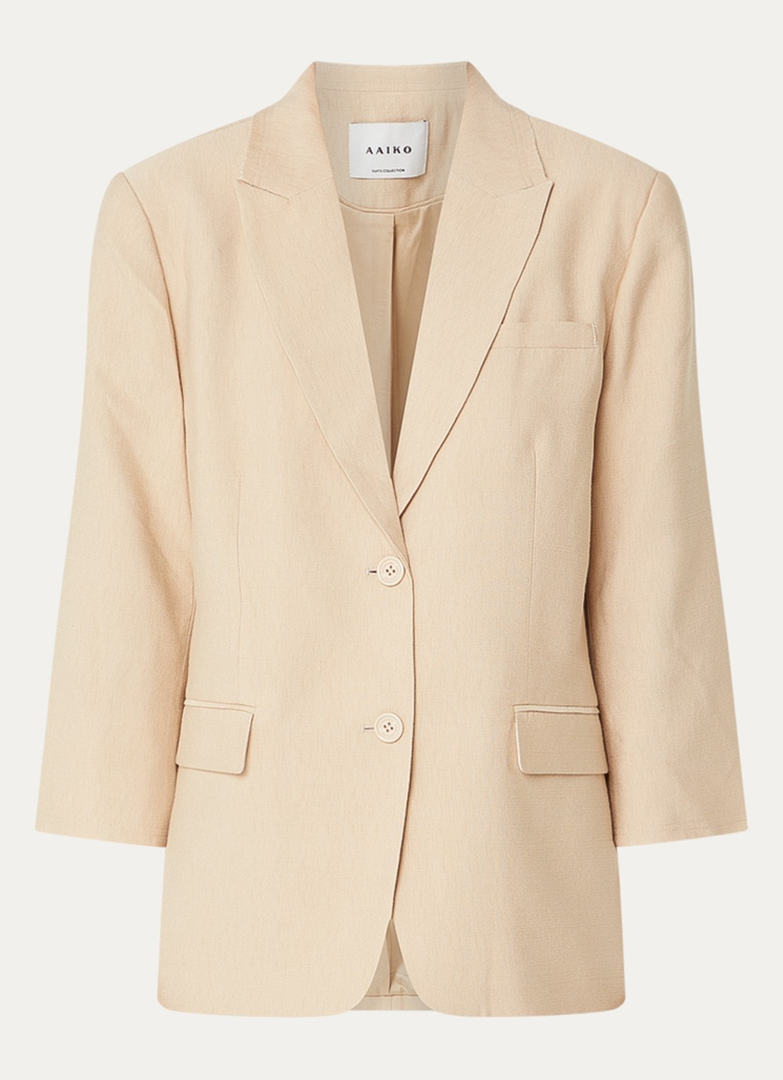 Aaiko Jennifer oversized blazer met schoudervulling - voorkant 3 donkerbeige