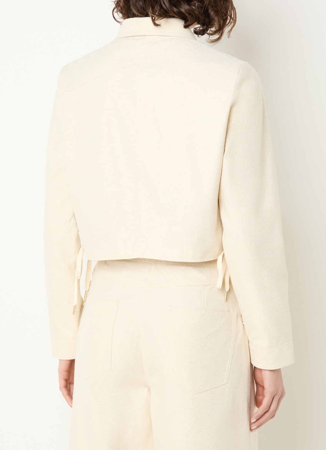 Aaiko Judith cropped jack met lurex - achterkant gebroken wit