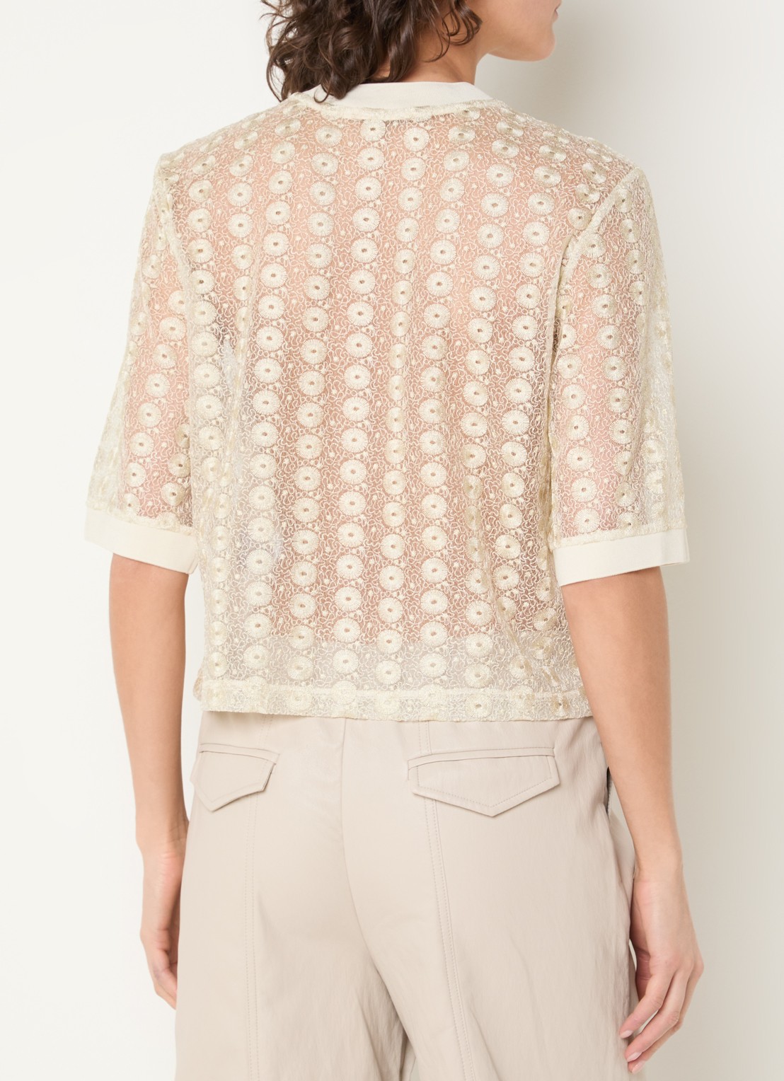 Aaiko Julice top met borduring - achterkant 4 beige