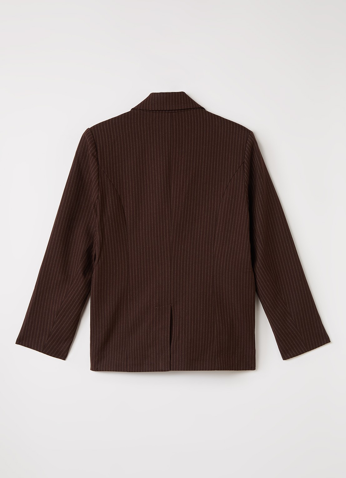 Aaiko Kendal blazer in wolblend met streepprint - achterkant donkerbruin