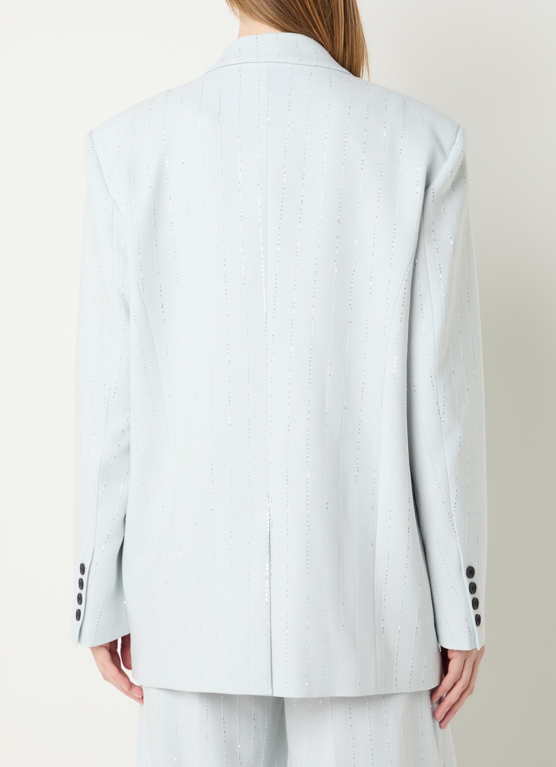 Aaiko Kendal blazer met glitter en klepzakken - achterkant lichtblauw
