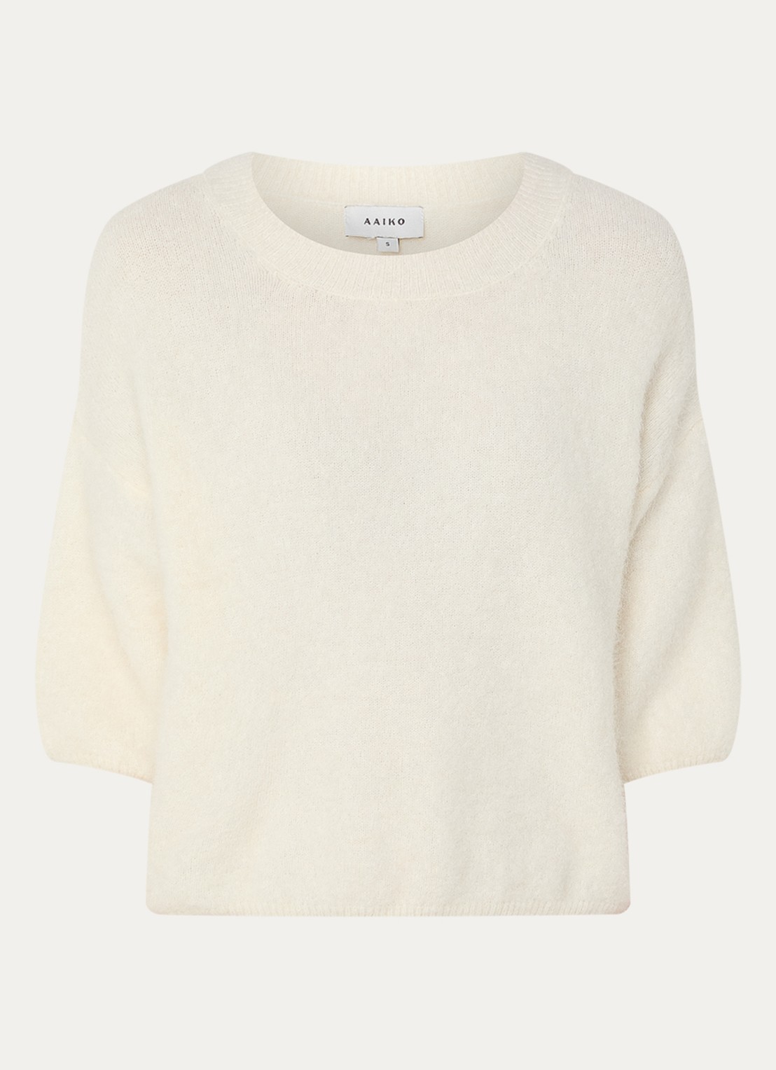 Aaiko Lani fijngebreide top in alpaca wolblend - voorkant lichtgroen