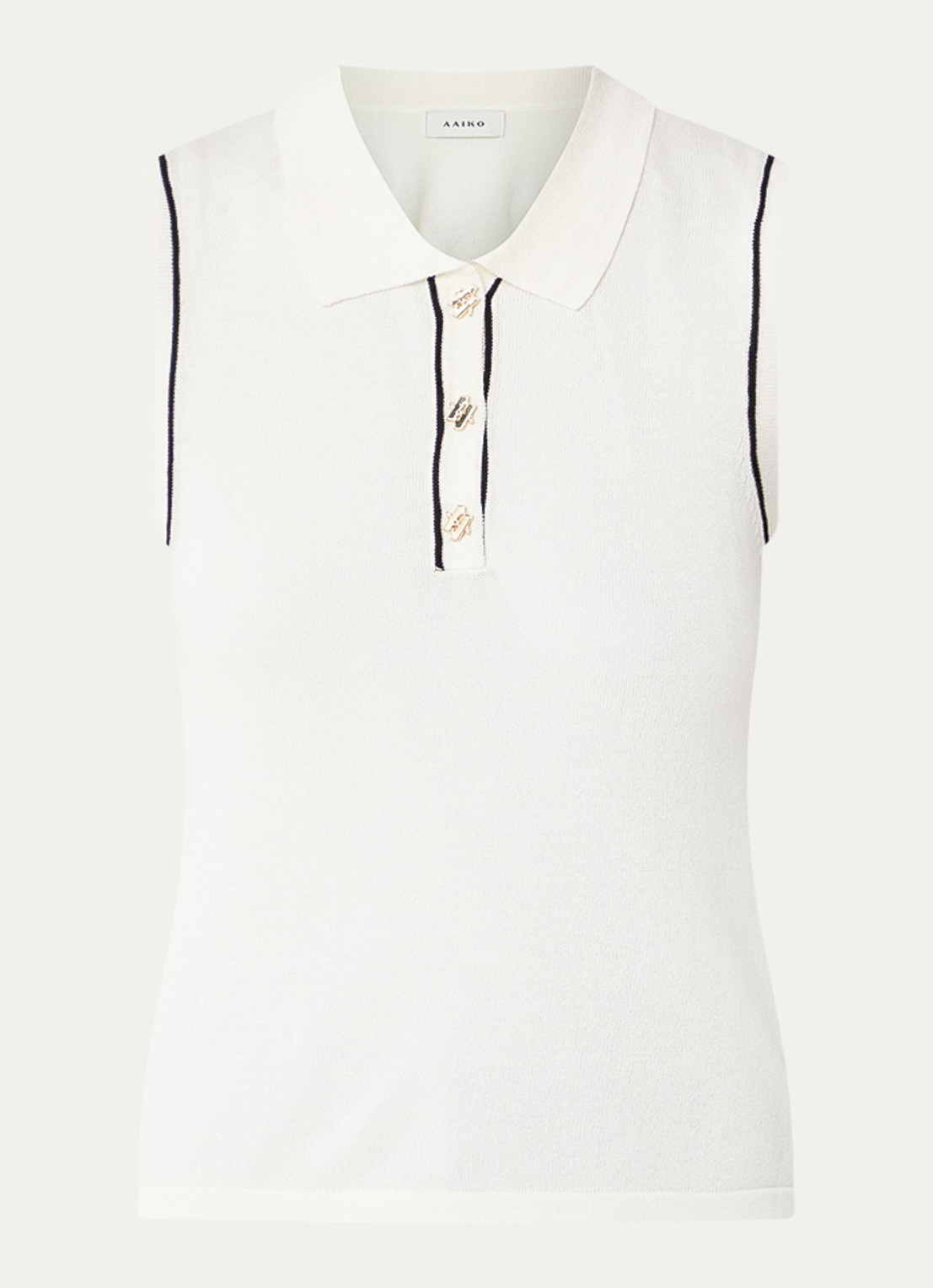 Aaiko Lara top met kraag - voorkant 2 beige