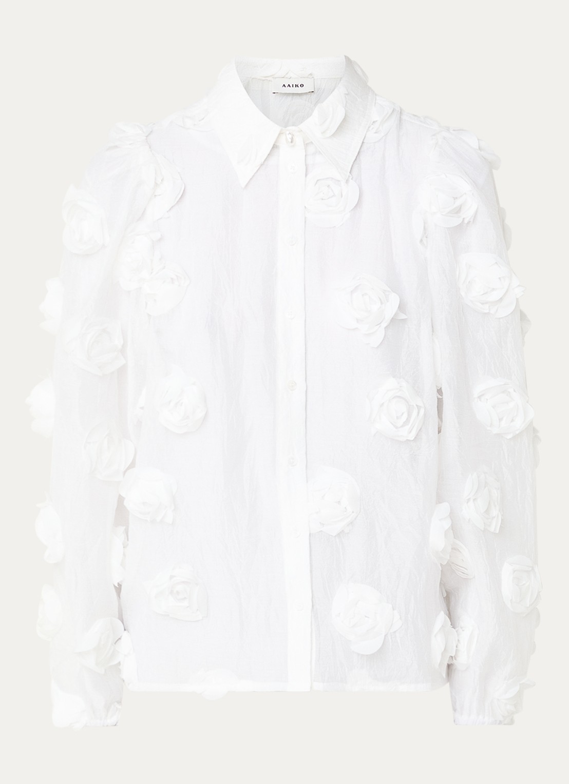 Aaiko Lien semi-transparante blouse met applicatie - voorkant wit